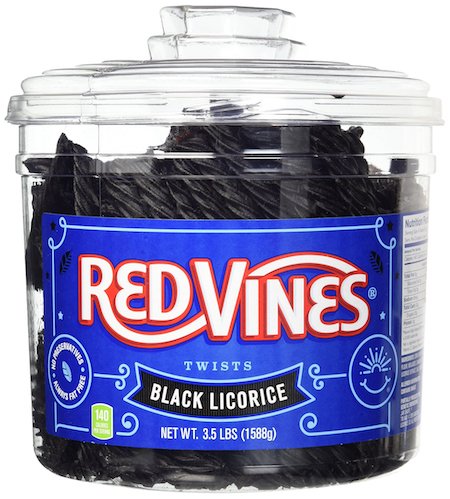 Red Vines Black Licorice Twists Jar - 160ct CandyStore.com