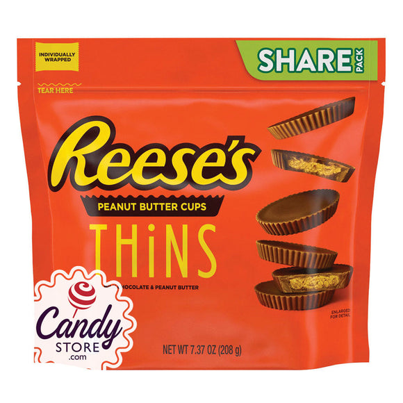 Reese's Thins Milk Chocolate 7.37oz Share Size Pack 8ct - CandyStore.com