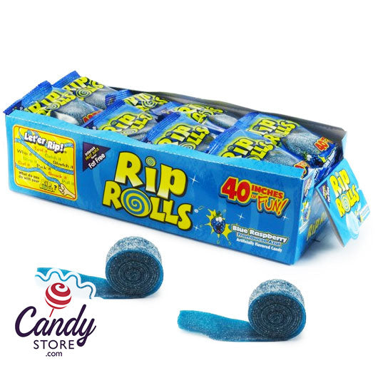 Rip Rolls Blue Raspberry - 24ct | CandyStore.com