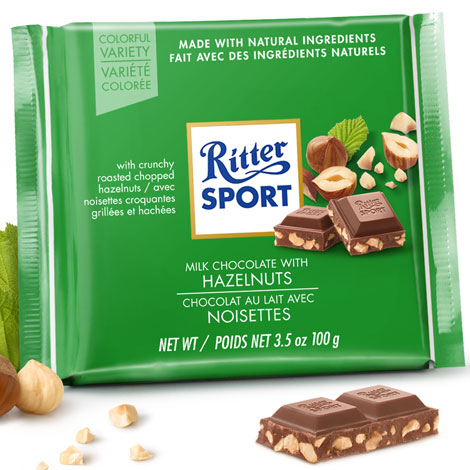 Ritter Sport Hazelnut Milk Chocolate - 12ct CandyStore.com
