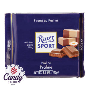 Ritter Sport Milk Chocolate Praline Filled 3.5oz Bar - 13ct CandyStore.com