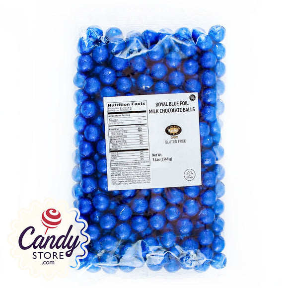 Royal Blue Foil Chocolate Balls - 2lb Bulk CandyStore.com