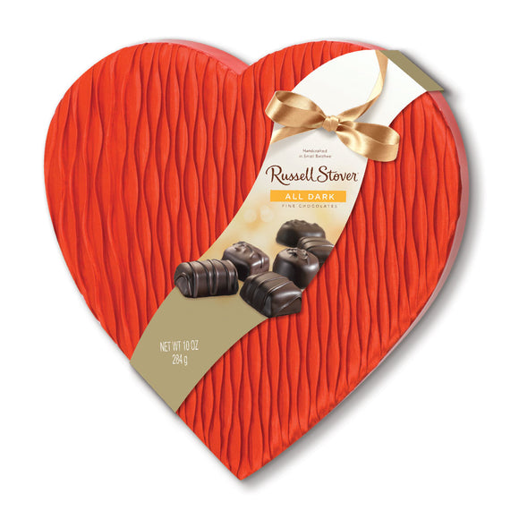 Russell Stover Dark Chocolate Valentines Heart 10oz - 12ct CandyStore.com