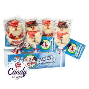 Santa & Snowman Milk Chocolate Lollipop 0.88oz - 24ct CandyStore.com