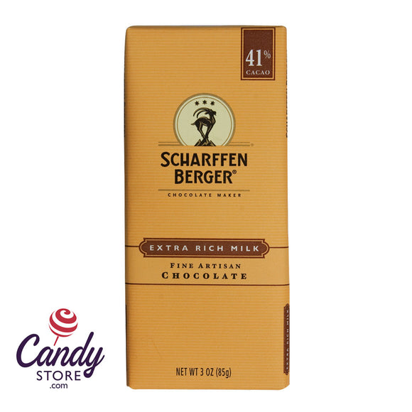 Scharffen Berger 41% Extra Rich Milk Chocolate 3oz Bar - 12ct CandyStore.com