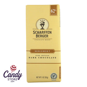 Scharffen Berger 62 Percent Semisweet Cacao 3oz Bar - 12ct CandyStore.com