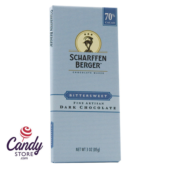 Scharffen Berger 70% Bittersweet Dark Chocolate 3oz Bar - 12ct CandyStore.com