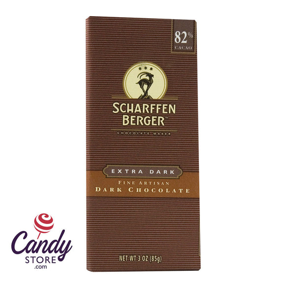 Scharffen Berger 82% Extra Dark Chocolate 3oz Bar - 12ct CandyStore.com