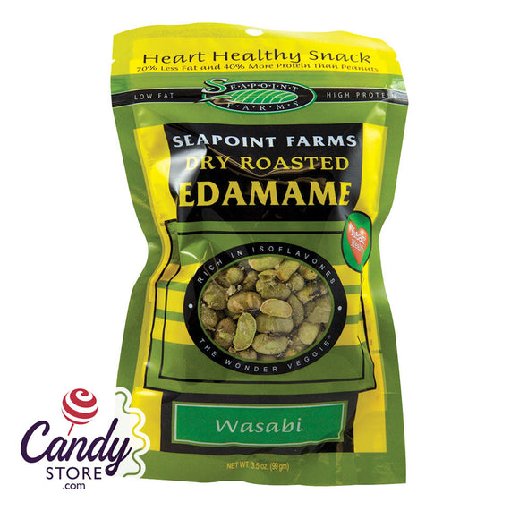 Seapoint Farms Wasabi Dry Roasted Edamame 3.5oz Bag - 12ct CandyStore.com
