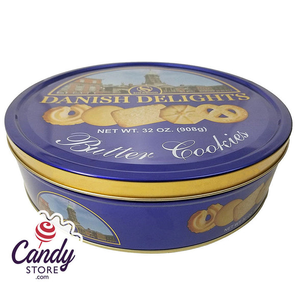 Sherwood Danish Delights Butter Cookies 32oz Tin - 6ct CandyStore.com