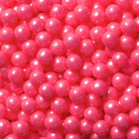 Shimmer Bright Pink Pearl Candy Beads - 2lb CandyStore.com