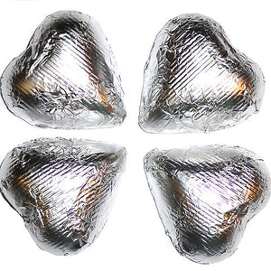 Silver Foil Hearts - 10lb Bulk CandyStore.com