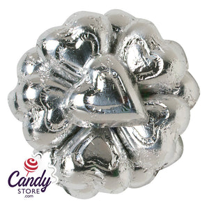 Silver Milk Chocolate Hearts - 10lb CandyStore.com