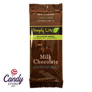 Simply Lite No Sugar Added Milk Chocolate 3oz Bar - 10ct CandyStore.com