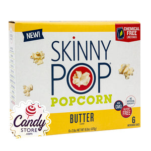 Skinnypop Microwave Butter Popcorn 2.8oz Bags - 6ct CandyStore.com