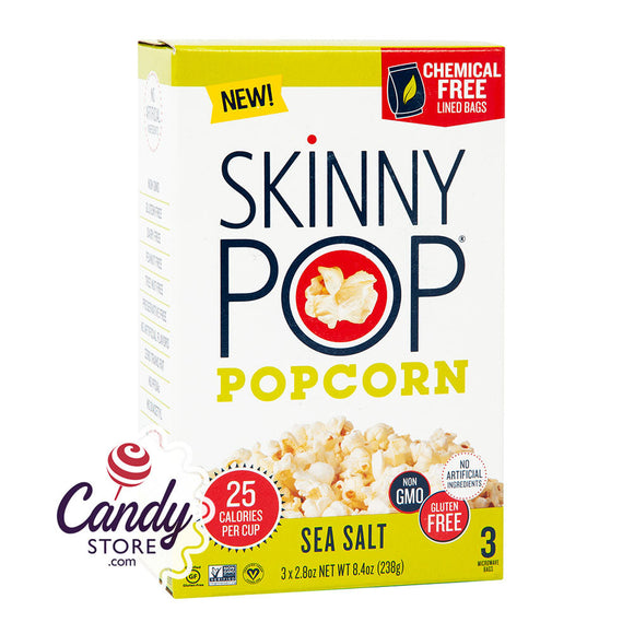 Skinnypop Microwave Sea Salt Popcorn 8.4oz Boxes - 12ct CandyStore.com