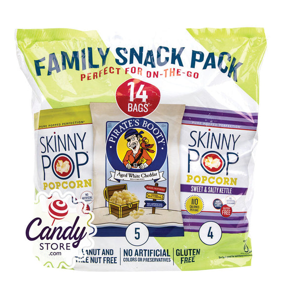 Skinnypop & Pirate's Booty 3 Flavors Snack Pack 8.2oz Bags - 3ct CandyStore.com