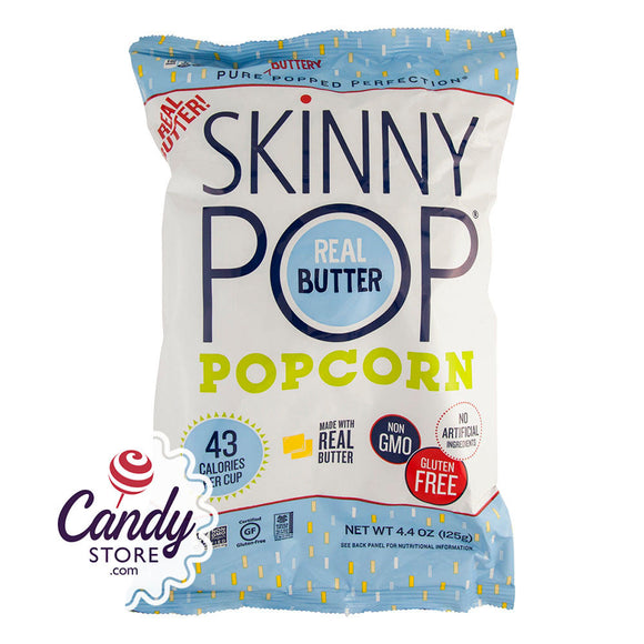 Skinnypop Real Butter Popcorn 4.4oz Bags - 12ct CandyStore.com