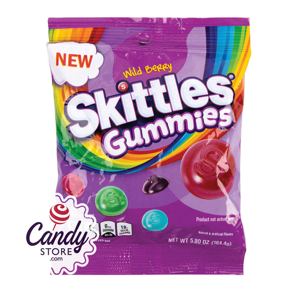Skittles Wild Berry Gummies 5.8oz Peg Bags - 12ct CandyStore.com