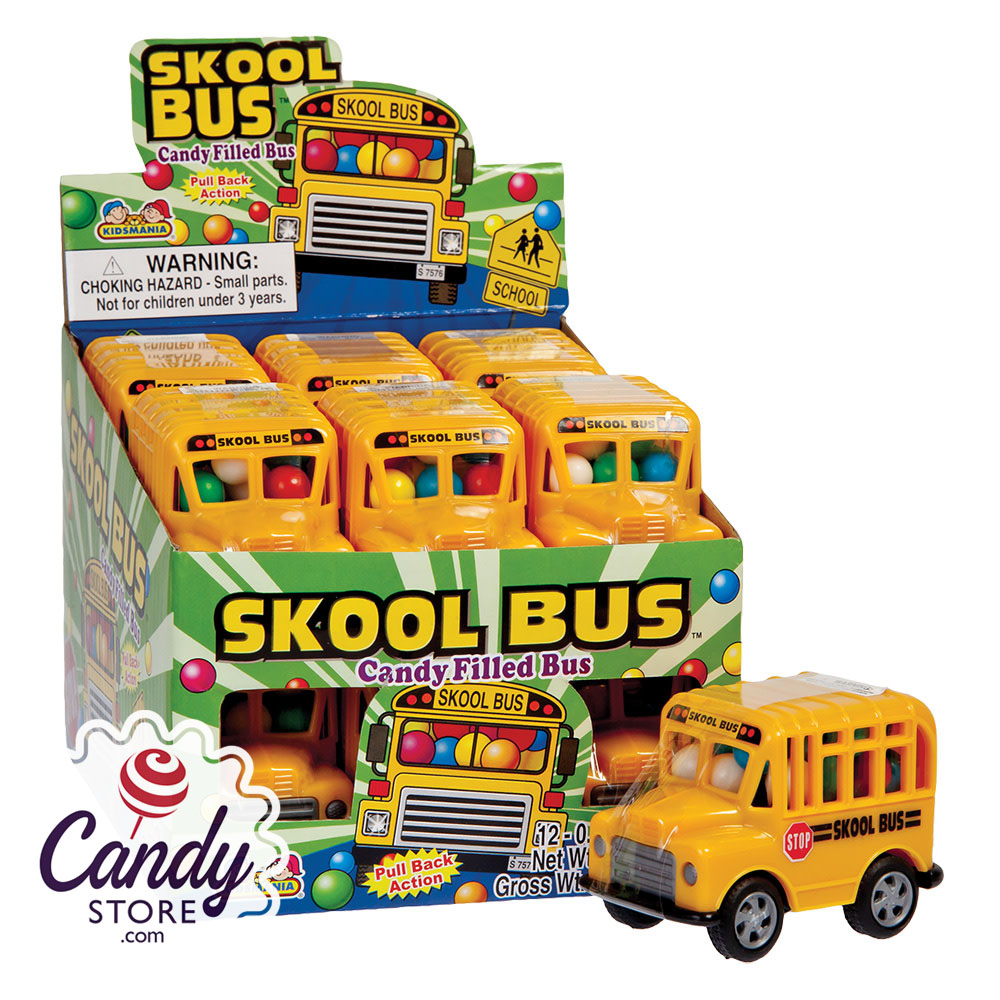 Candy Color Bus Skool Bus Candy Filled Bus - 12ct | CandyStore.com