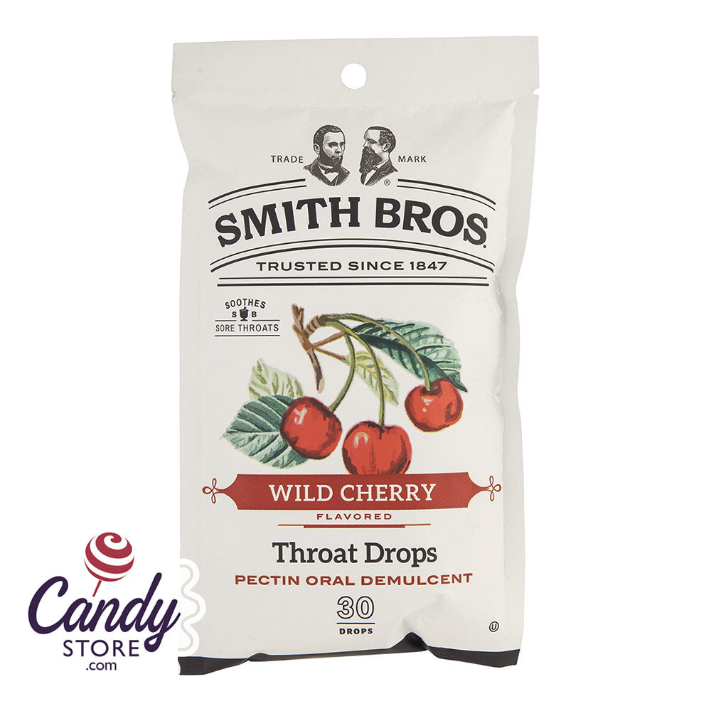 Smith Bros Cough Drops Wild Cherry 4oz Peg Bag 12ct