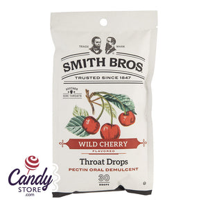Smith Bros Cough Drops Wild Cherry 4oz Peg Bag - 12ct CandyStore.com