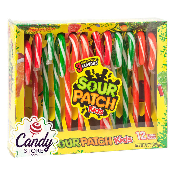 Sour Patch Kids Candy Canes 5.3oz Boxes - 12ct CandyStore.com