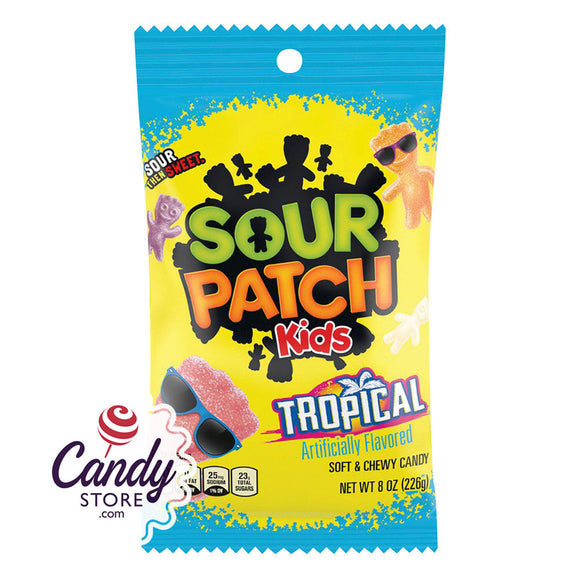 Sour Patch Kids Tropical Peg Bags 8oz - 12ct CandyStore.com