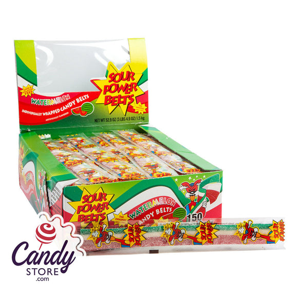 Sour Power Belts Wrapped Watermelon - 150ct CandyStore.com