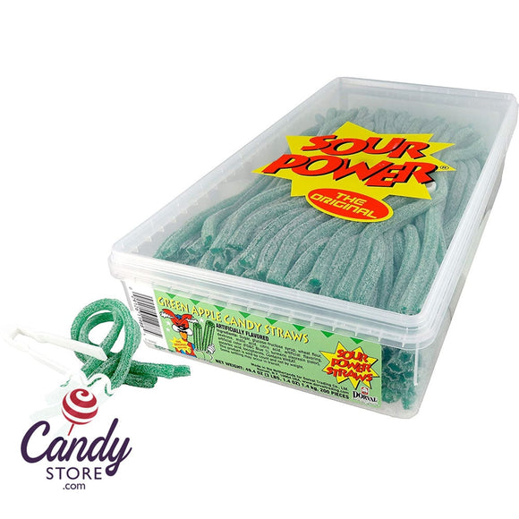 Sour Power Green Apple Sour Straws - 200ct CandyStore.com