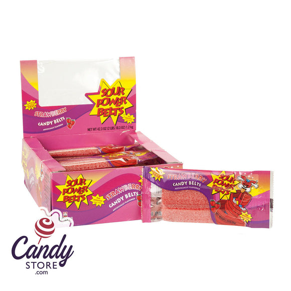 Sour Power Strawberry Belts 1.75oz - 24ct CandyStore.com