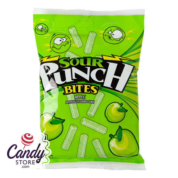 Sour Punch Bites Apple 5oz Peg Bag - 12ct CandyStore.com