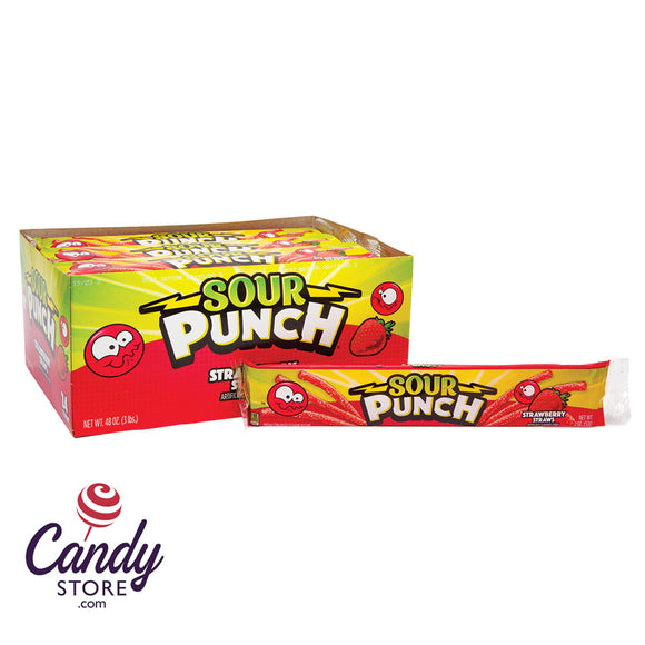 Sour Punch Strawberry Straws 2oz - 24ct CandyStore.com