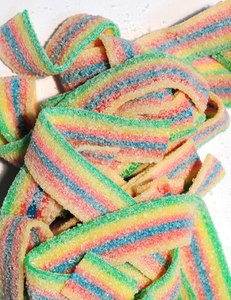 Sour Rainbow Belts Tub - 9ct CandyStore.com