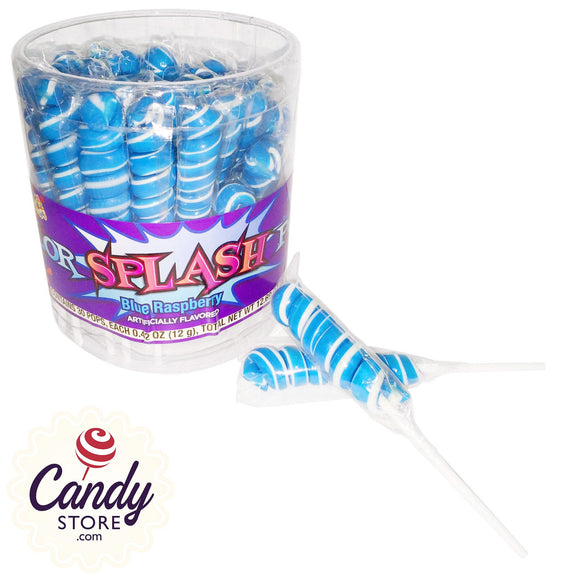 Spiral Color Splash Mini Pops Blue - 30ct CandyStore.com
