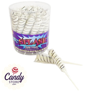 Spiral Color Splash Mini Pops White - 30ct CandyStore.com