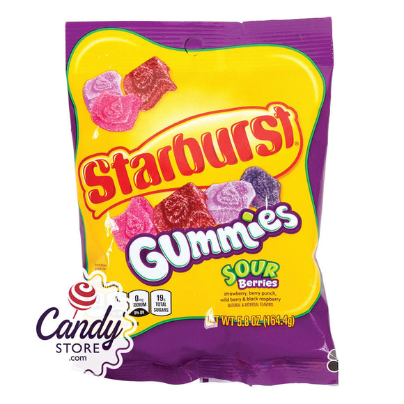 Starburst Sour Berries Gummies 5.8oz Peg Bags - 12ct CandyStore.com