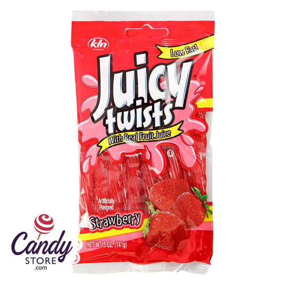 Strawberry Juicy Twists 5oz Peg Bag - 12ct CandyStore.com
