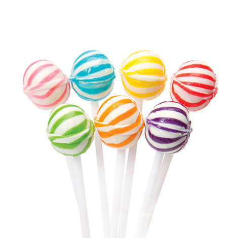 Striped Ball Petite Lollipops Assorted Colors - 400ct CandyStore.com