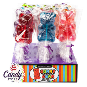 Sugar Bear Gummy Bear Shaped 1oz Lollipop - 24ct CandyStore.com