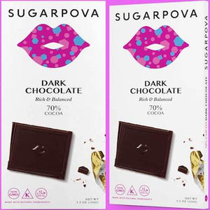 Sugarpova Dark Chocolate 70% Slim Bars - 12ct CandyStore.com