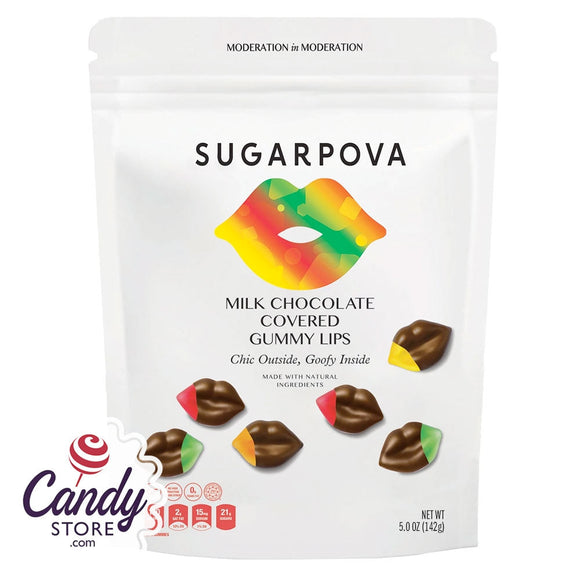 Sugarpova Lips - Milk Chocolate-Covered Gummy Lips - 6ct CandyStore.com