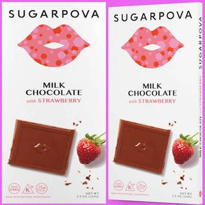 Sugarpova Milk Chocolate with Strawberry Slim Bars - 12ct CandyStore.com