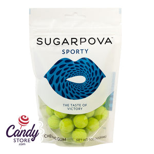 Sugarpova Sporty Green Tennis Ball Gum 5oz Pouch - 6ct CandyStore.com