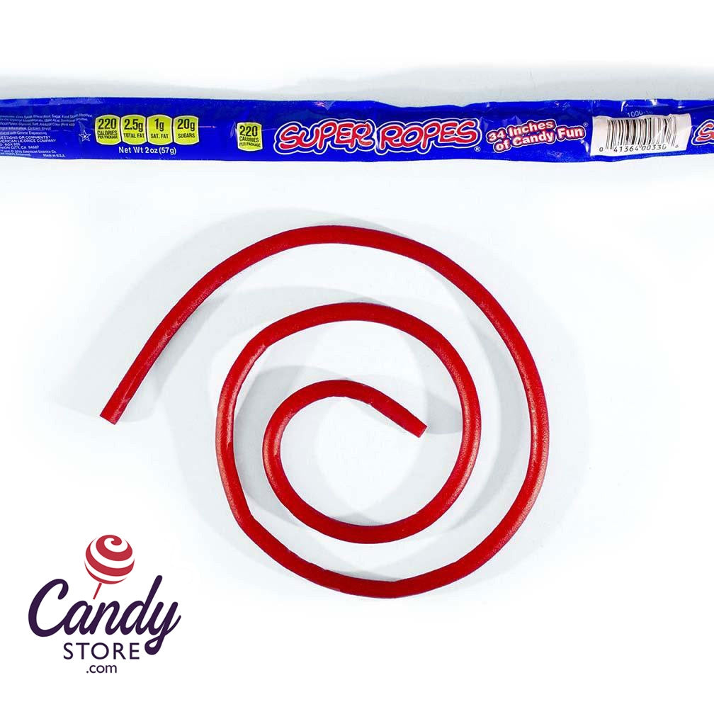 Super Ropes Red Licorice Ropes 34inch 60ct CandyStore