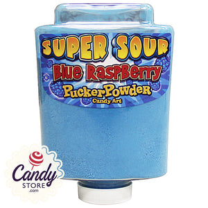 Super Sour Blue Raspberry Pucker Powder Candy Art - 9oz Bottle CandyStore.com