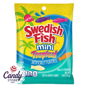 Swedish Fish Mini Tropical 5oz Peg Bag - 12ct CandyStore.com