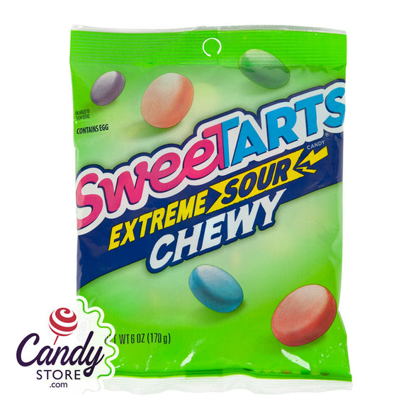 Sweetarts Extreme Sour Chewy 3.5oz Peg Bags - 12ct CandyStore.com
