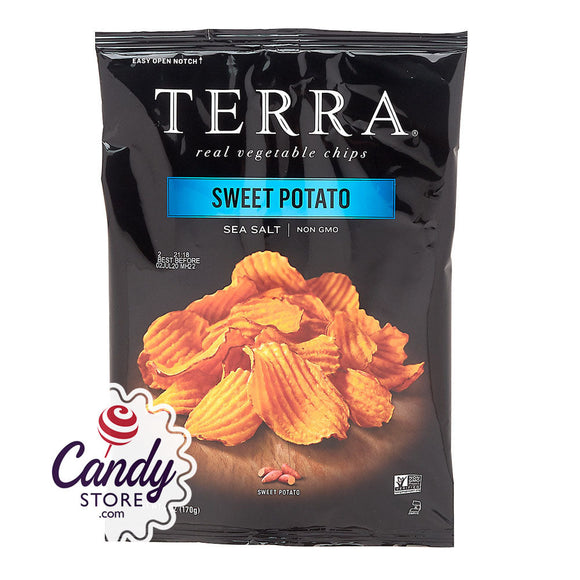 Terra Chips Krinkle Cut Sweet Potato Sea Salt 6oz Bags - 12ct CandyStore.com