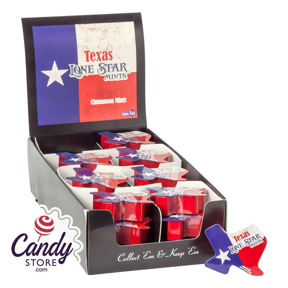 Texas Lone Star Flag Texas Shape Mints Tin - 24ct CandyStore.com
